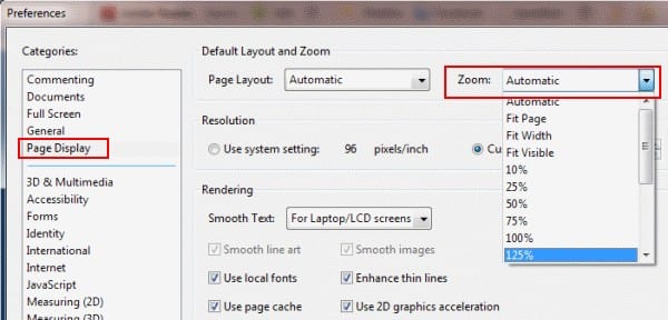 Adobe Reader cambia el zoom