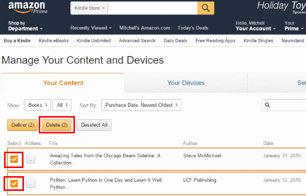 Eliminar Amazon Books Cloud