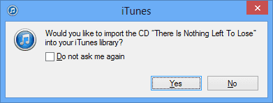 iTunes requiere que importes CD