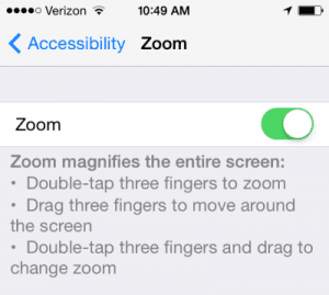 Función de zoom de iPhone