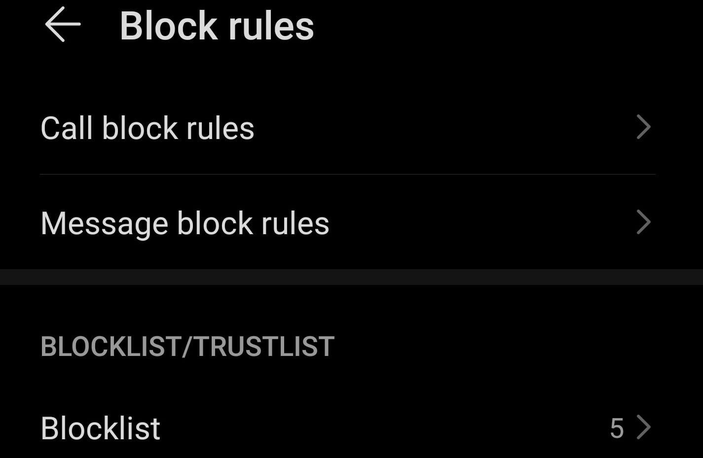 reglas de bloqueo de Huawei