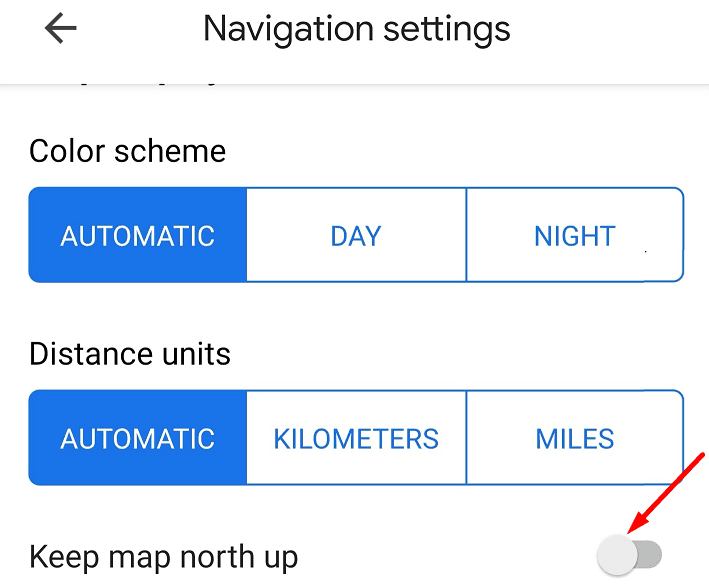 mantener el mapa del norte en google maps