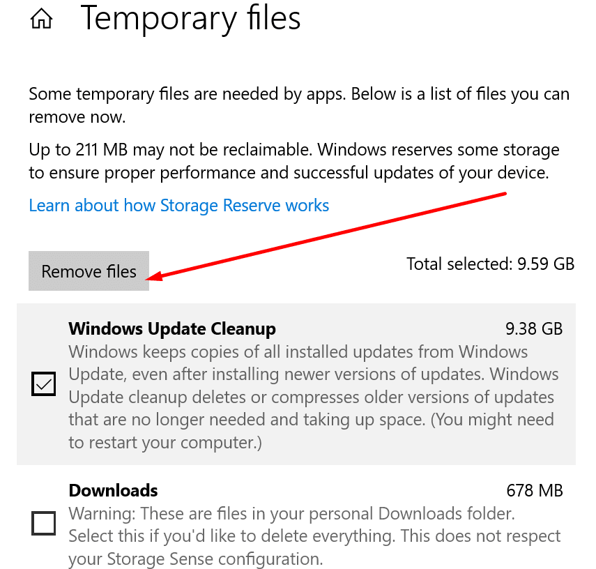 eliminar archivos temporales de Windows 10