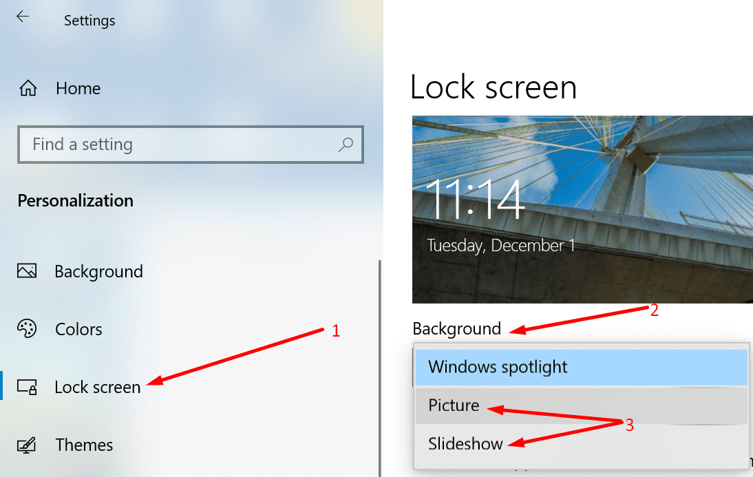 cambiar el fondo de pantalla de la pantalla de bloqueo de Windows 10
