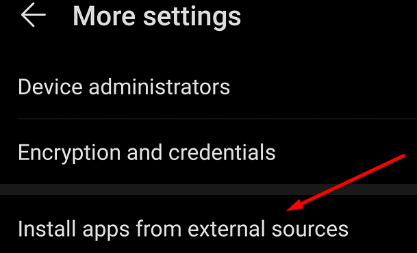 Android instala aplicaciones de fuentes externas