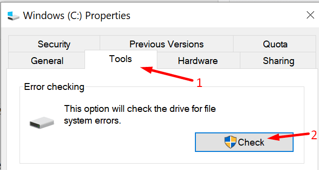 revise su disco duro para ver si hay errores en la computadora