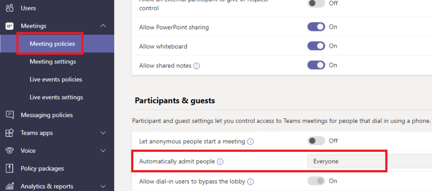 Microsoft Teams admite personas automáticamente