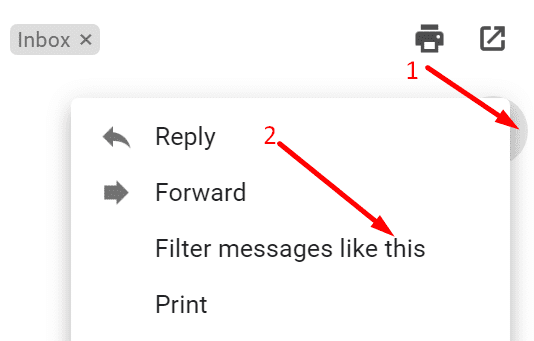 filtrar mensajes como este Gmail