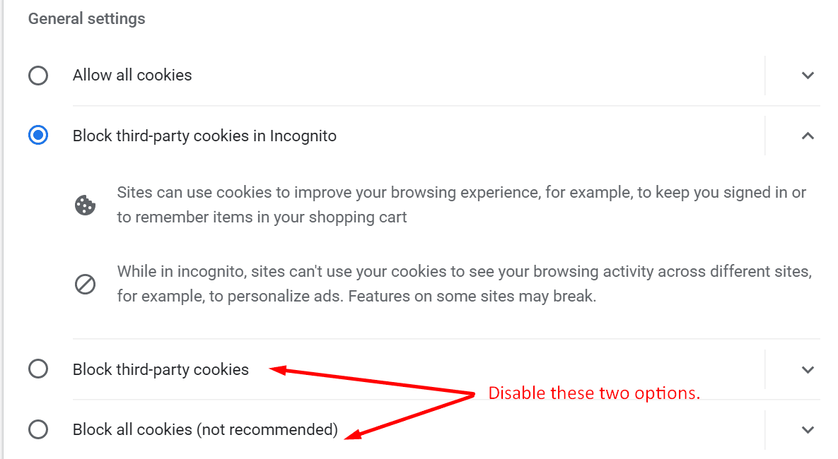 permitir cookies de terceros chrome