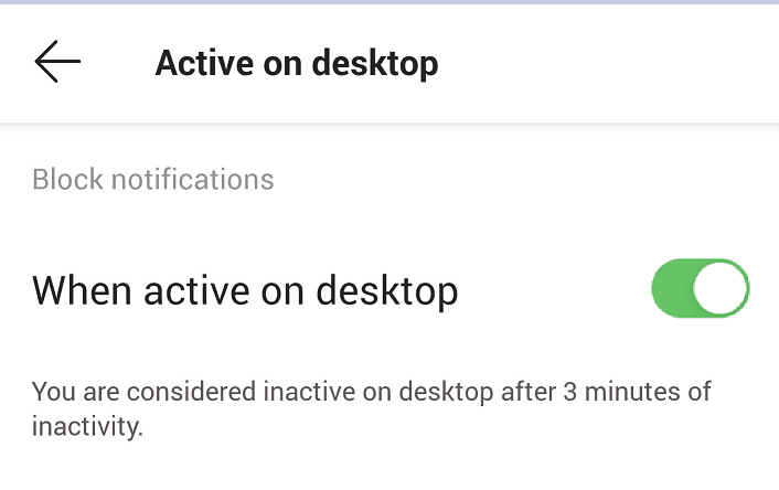 Notificaciones de Microsoft Teams cuando está activo en el escritorio