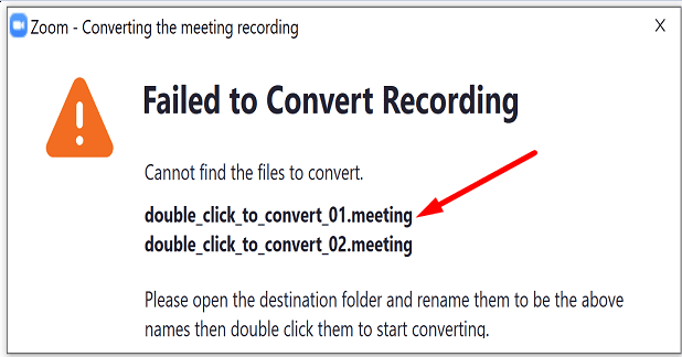 zoom doble clic para convertir la grabación de la reunión