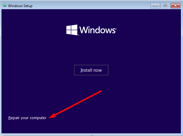 reparar su computadora con Windows 10