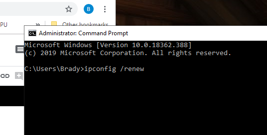 ipconfig / renovar