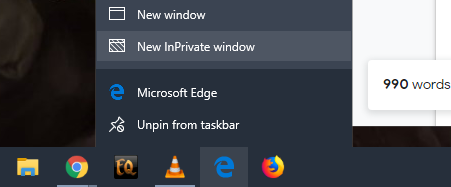 Nueva ventana InPrivate MS Edge