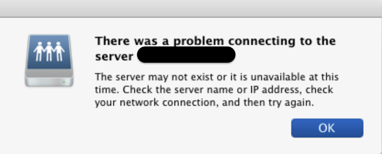 Hubo un problema al conectarse al servidor