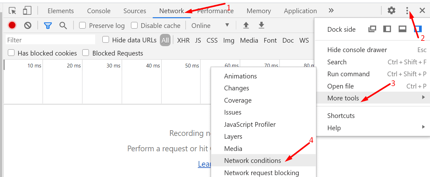 condiciones de la red google chrome