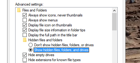 haga clic en Archivos y carpetas