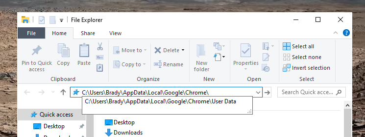 C:> Usuarios> [USERNAME] > AppData> Local> Google> Chrome 