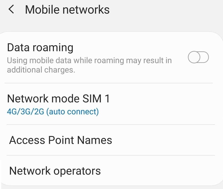 roaming de datos samsung galaxy s21