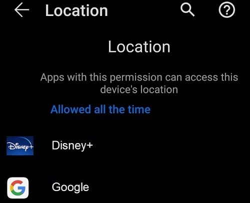 Servicios de ubicación permitidos por Android