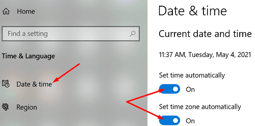 establecer-fecha-y-hora-automáticamente-Windows-10