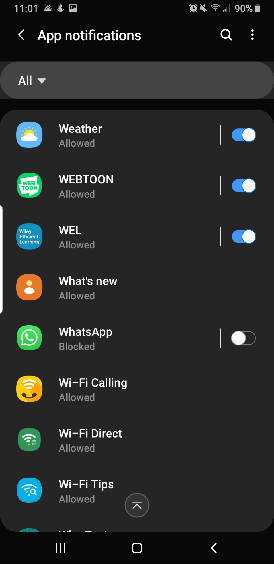 desactivar las notificaciones de whatsapp