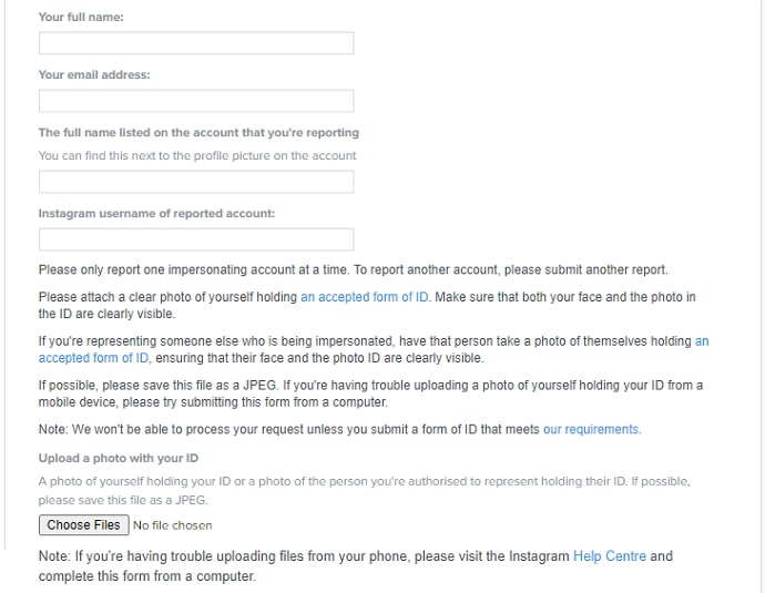 reclamar nombre de usuario de instagram inactivo